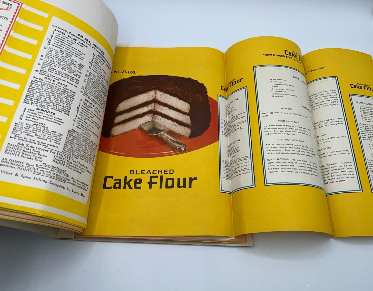 VTG 1944 Salesman Ad Dixie Dainty Flour Farina Chocolate cake ads MUST SEE OOAK