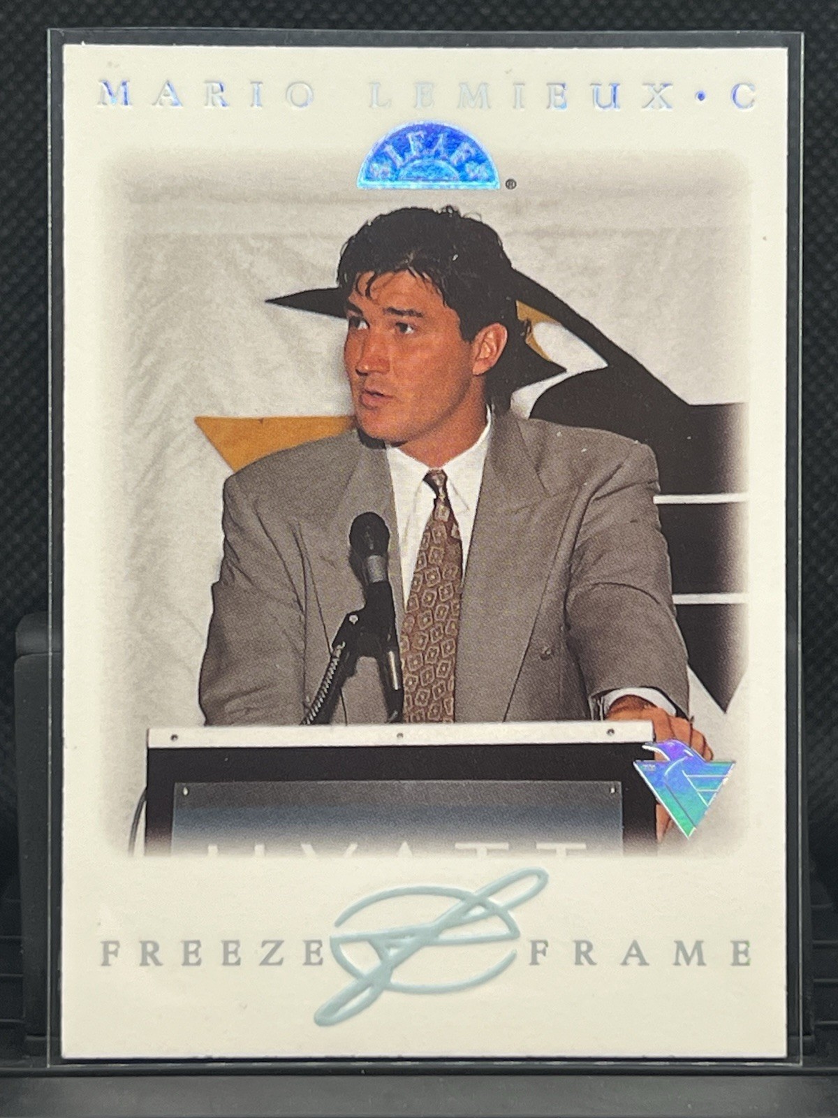 1995-96 Leaf Freeze Frame 9807/10000 Mario Lemieux #7 HOF Penguins