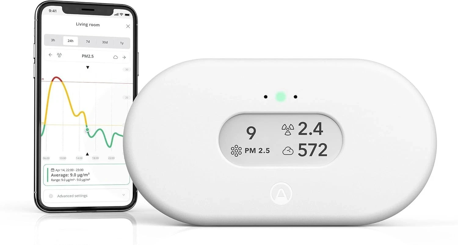 Airthings 2960 View Plus - Battery Powered Radon & Air Quality Monitor (PM, C...
