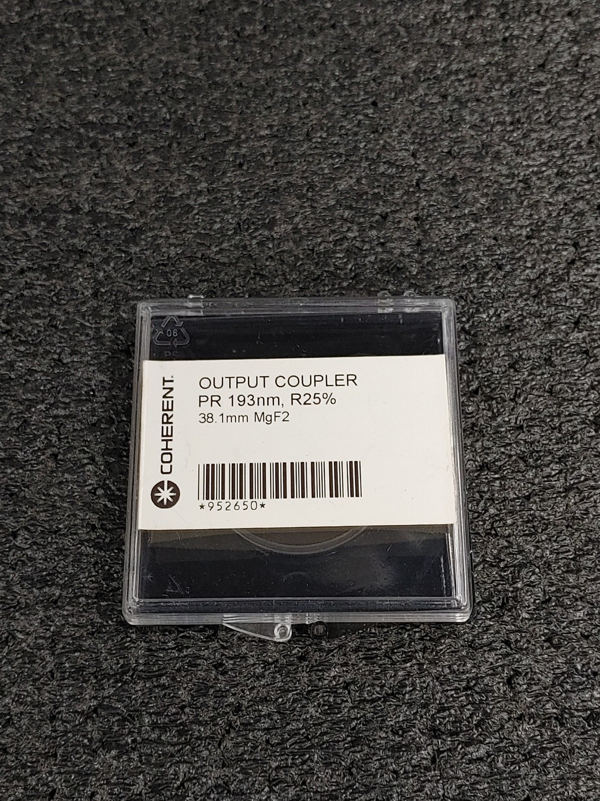 COHERENT PR 193nm R25% 38.1mm MgF2 OUTPUT COUPLER