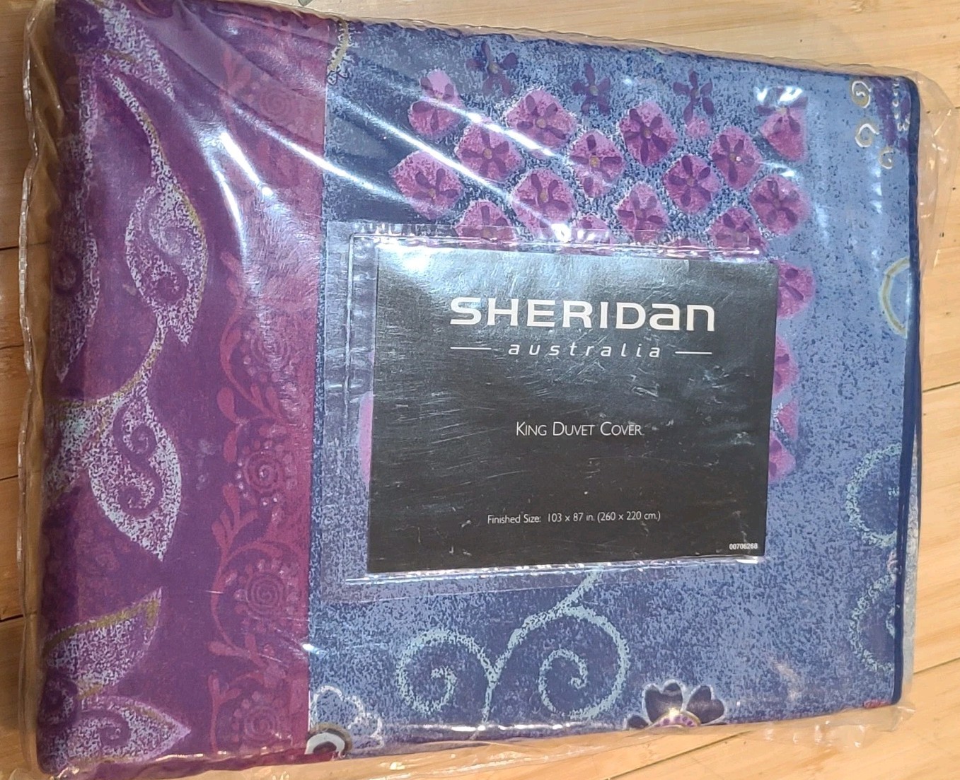 2pc Set Vtg Salvador Sheridan Australia Duvet Cover & WC Bed Skirt Blue Purple