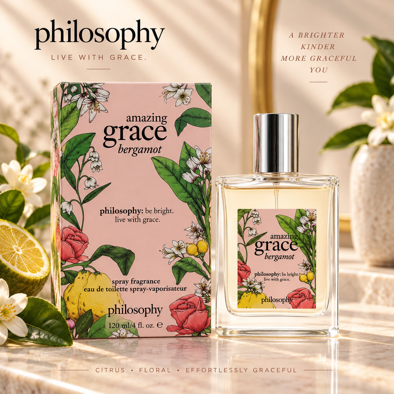 $88 MSRP - Philosophy \'Amazing Grace\' Bergamot EDT- 120ml (4oz)