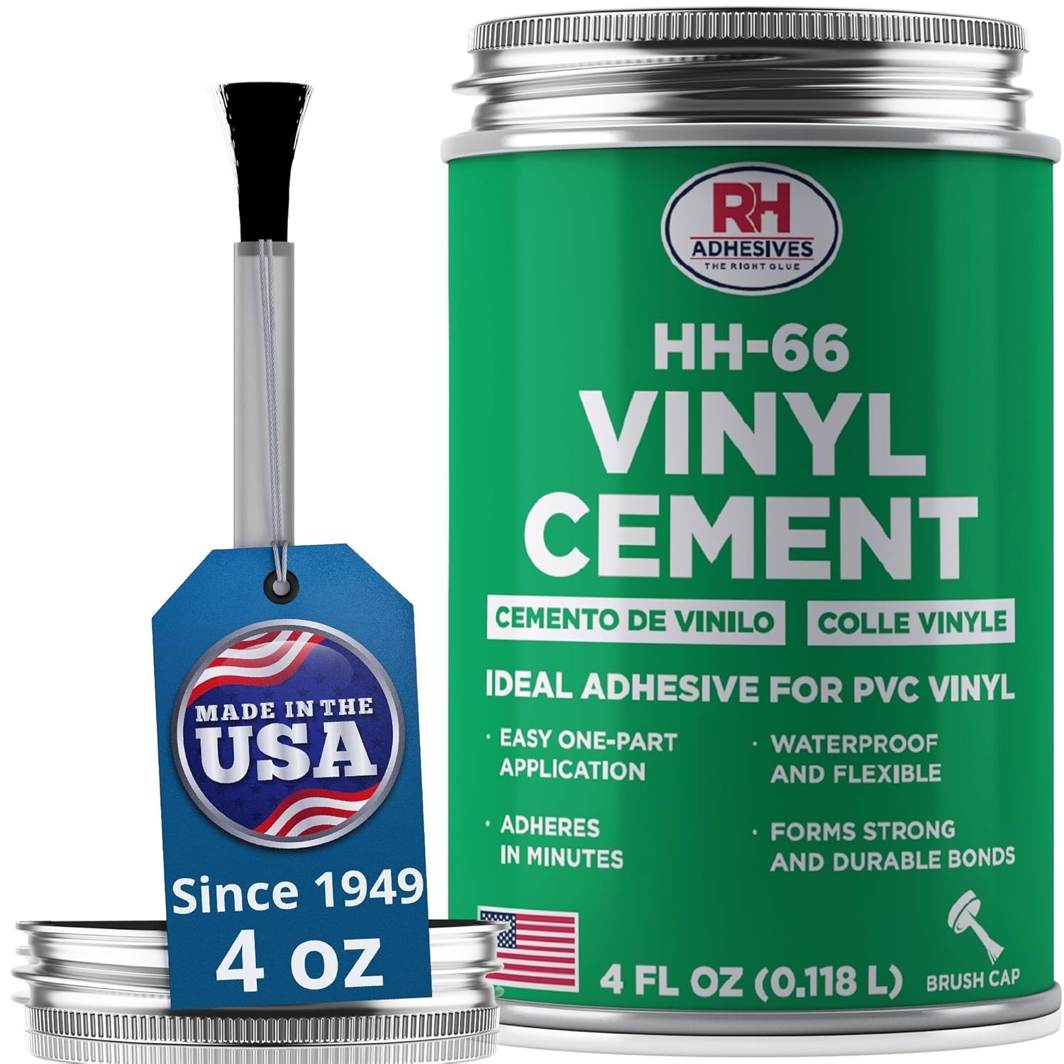 HH-66 Vinyl Cement 4 oz - Waterproof PVC & Vinyl Glue for Pools, Tarps HH-66 Vinyl Cement 4 oz - Waterproof PVC & Vinyl Glue for Pools, Tarps