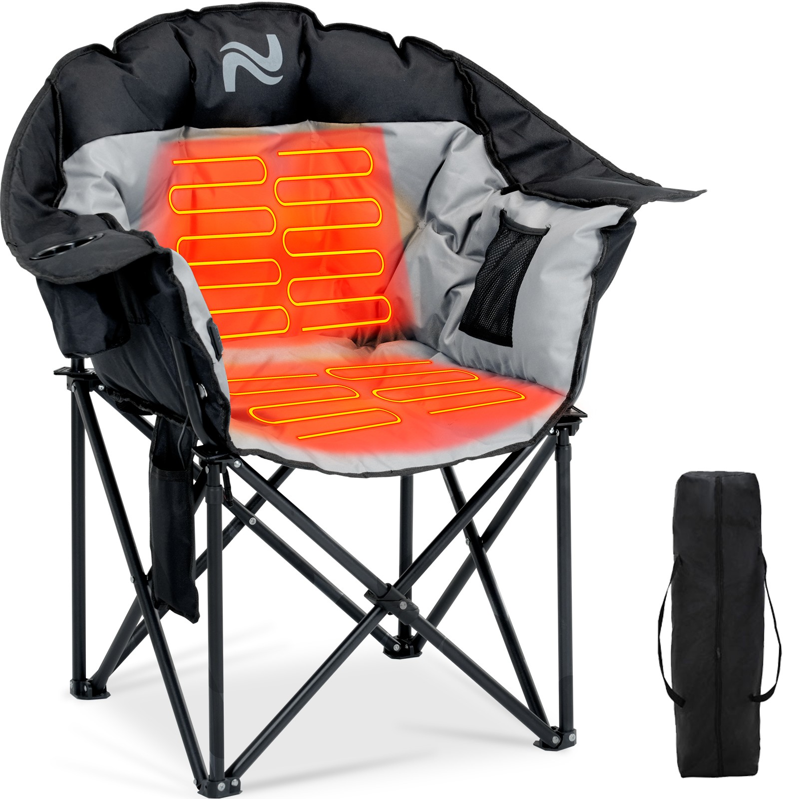 NAIZEA Heated Camping Chair Padded Patio Lounge Chairs 3 Heat Levels 20\