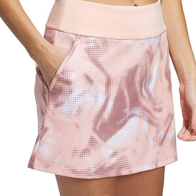 adidas Ultimate365 Skort Women\'s XS Powder Coral Geometric Golf Performance