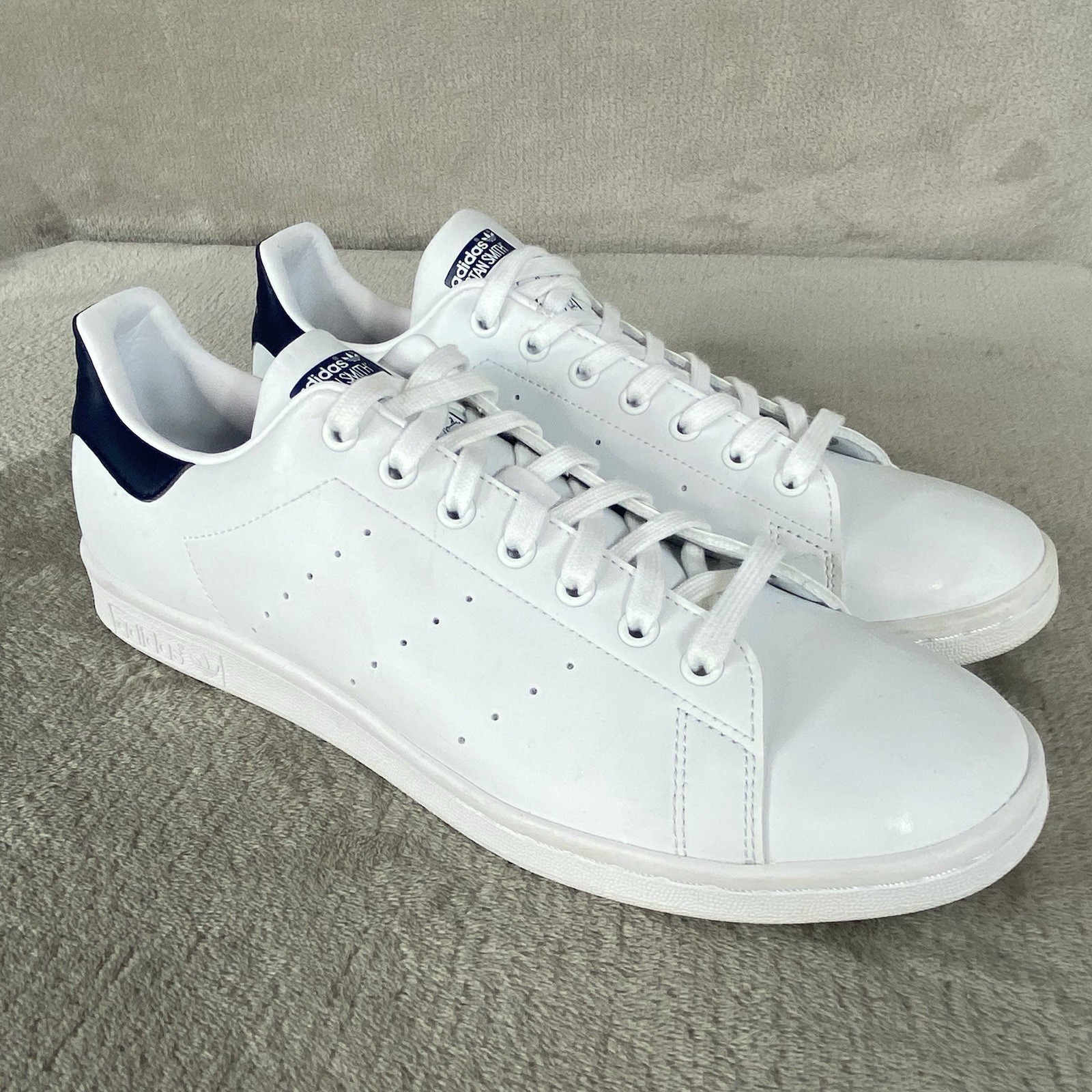 Adidas Stan Smith Mens Shoes Size 12 White Blue Leather Primegreen Tennis NEW