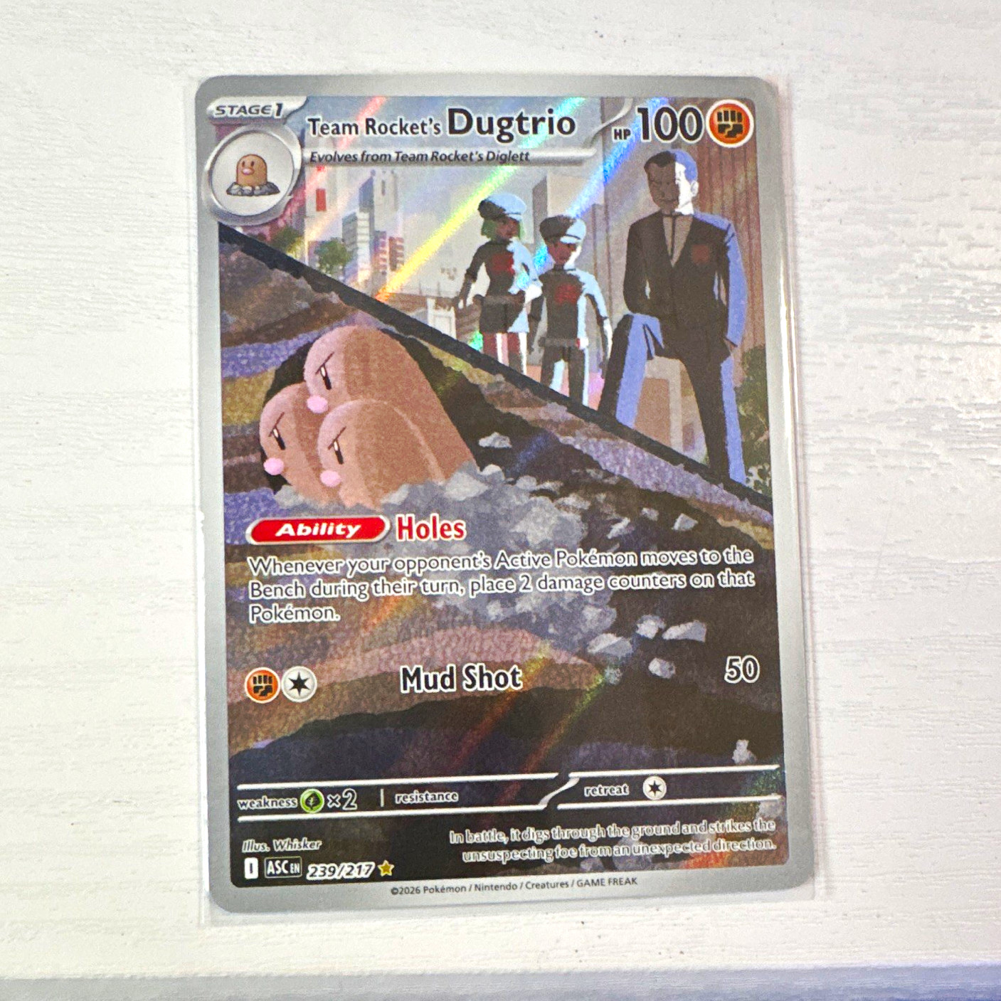 The Pokémon Company Team Rocket's Dugtrio 239/217 Holo Rare English 2026