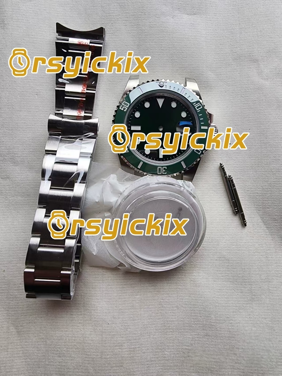 DIY SET for SUB R 3235 watch case + dial + hands + Strap sapphire 41mm