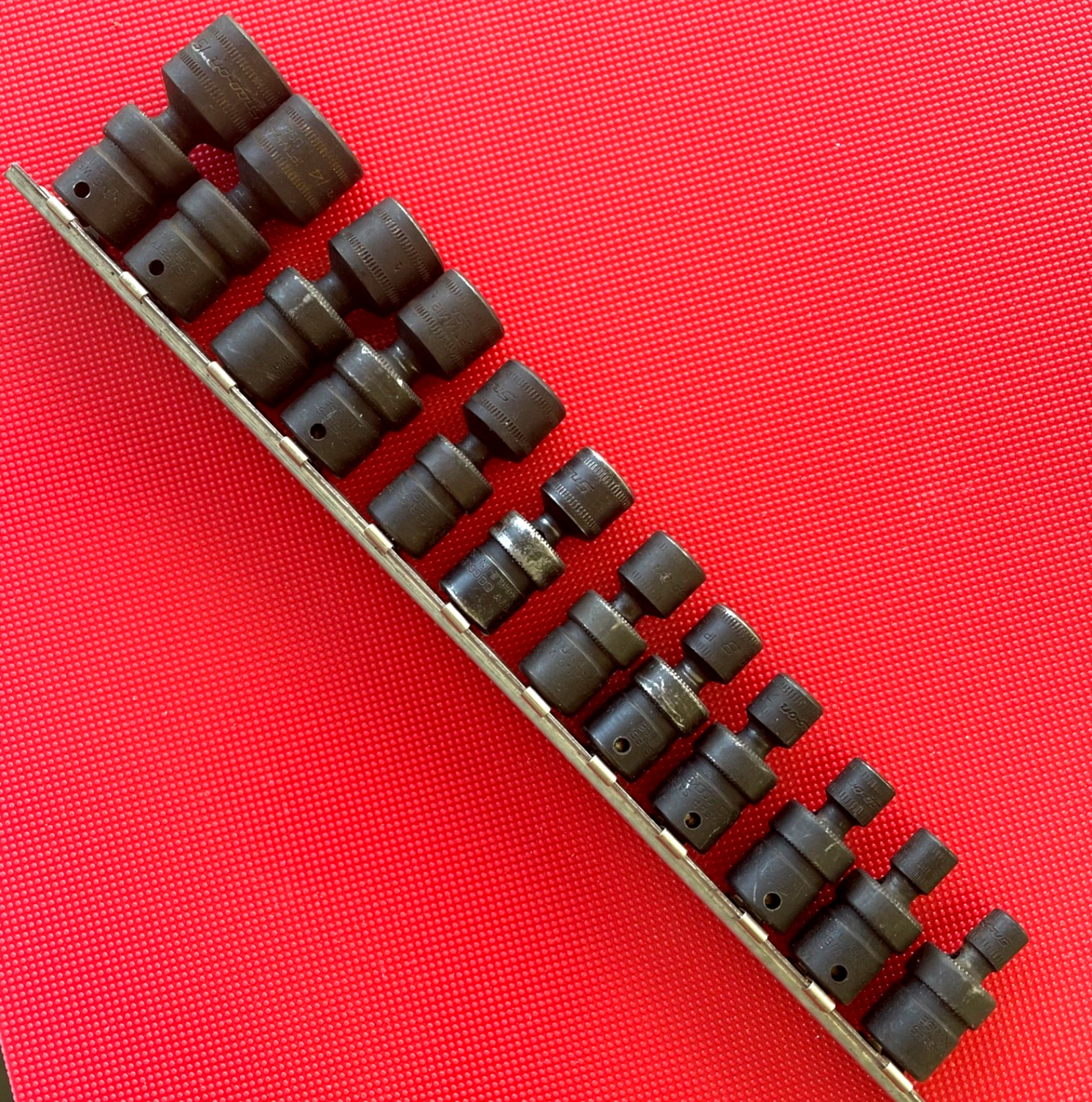 ‼️ Snap On Tools  1/4 6 Point  Flank Metric Impact Swivel Socket 12 pc NICE 🛠️