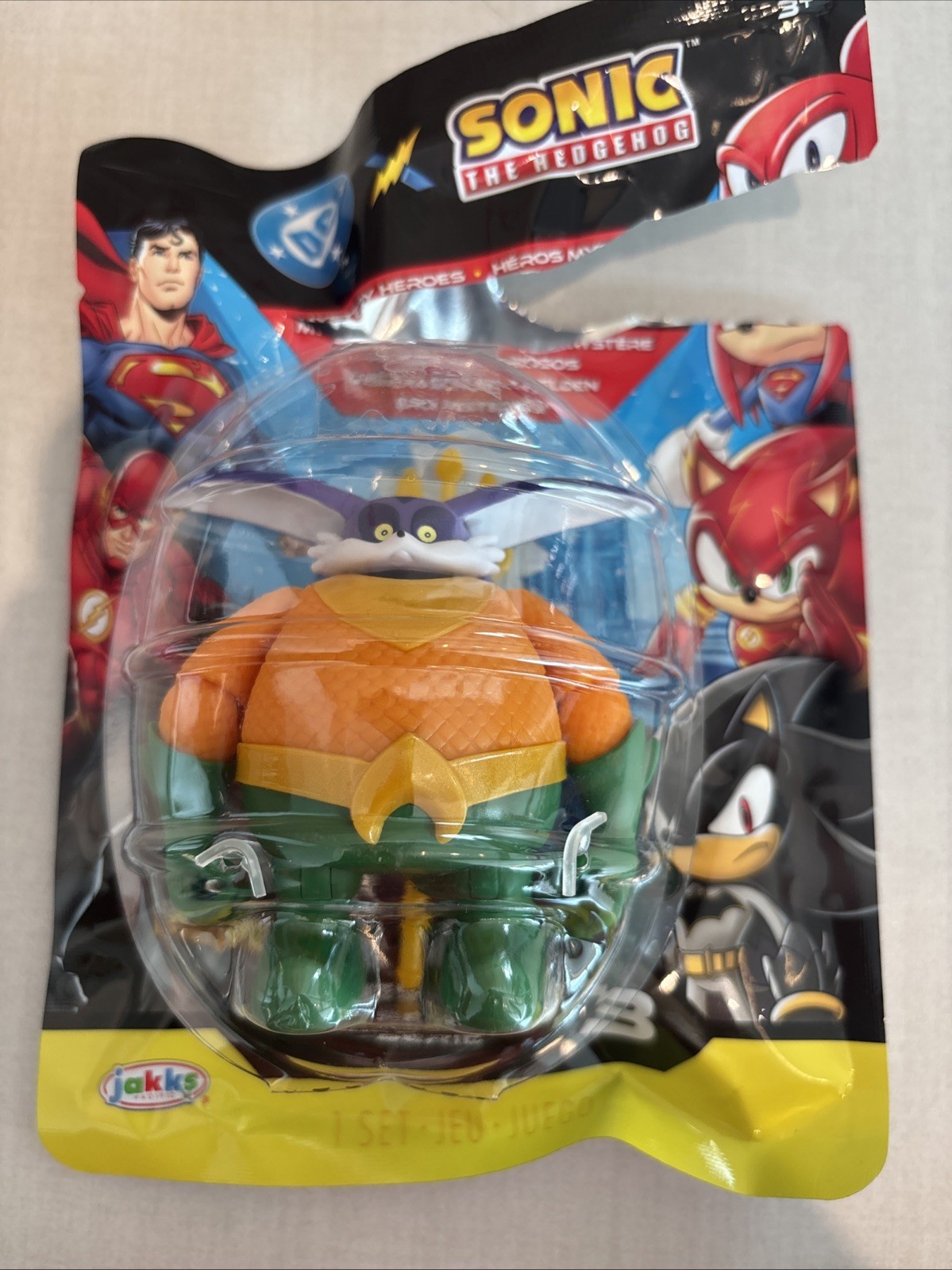 DC X Sonic Big The Cat As Aquaman 2.5” Jakks Pacific In Hand DC X Sonic Big The Cat As Aquaman 2.5” Jakks Pacific In Hand