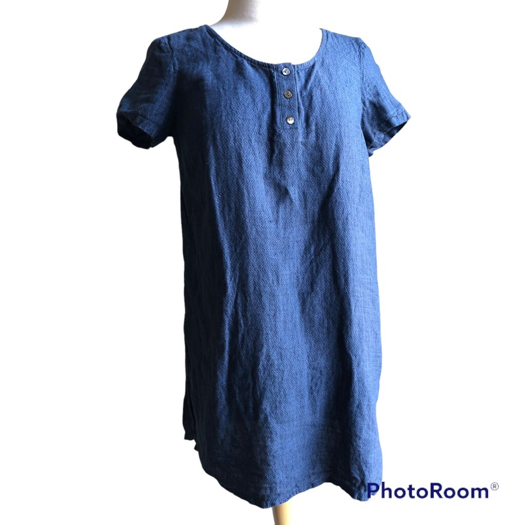 J jill pure jill 100% linen blue slit side tunic top xs J jill pure jill 100% linen blue slit side tunic top xs