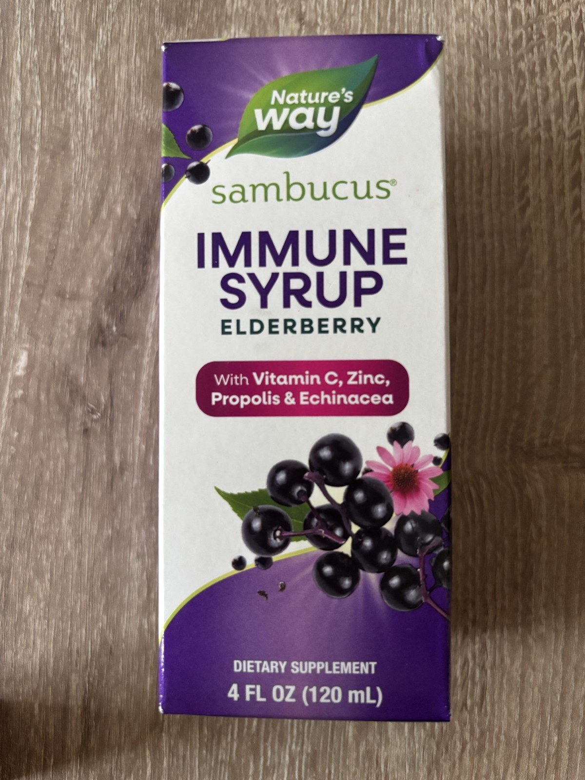Nature’s Way Sambucus Elderberry Immune Syrup 4 fl oz (120 mL) EXP 10/2026