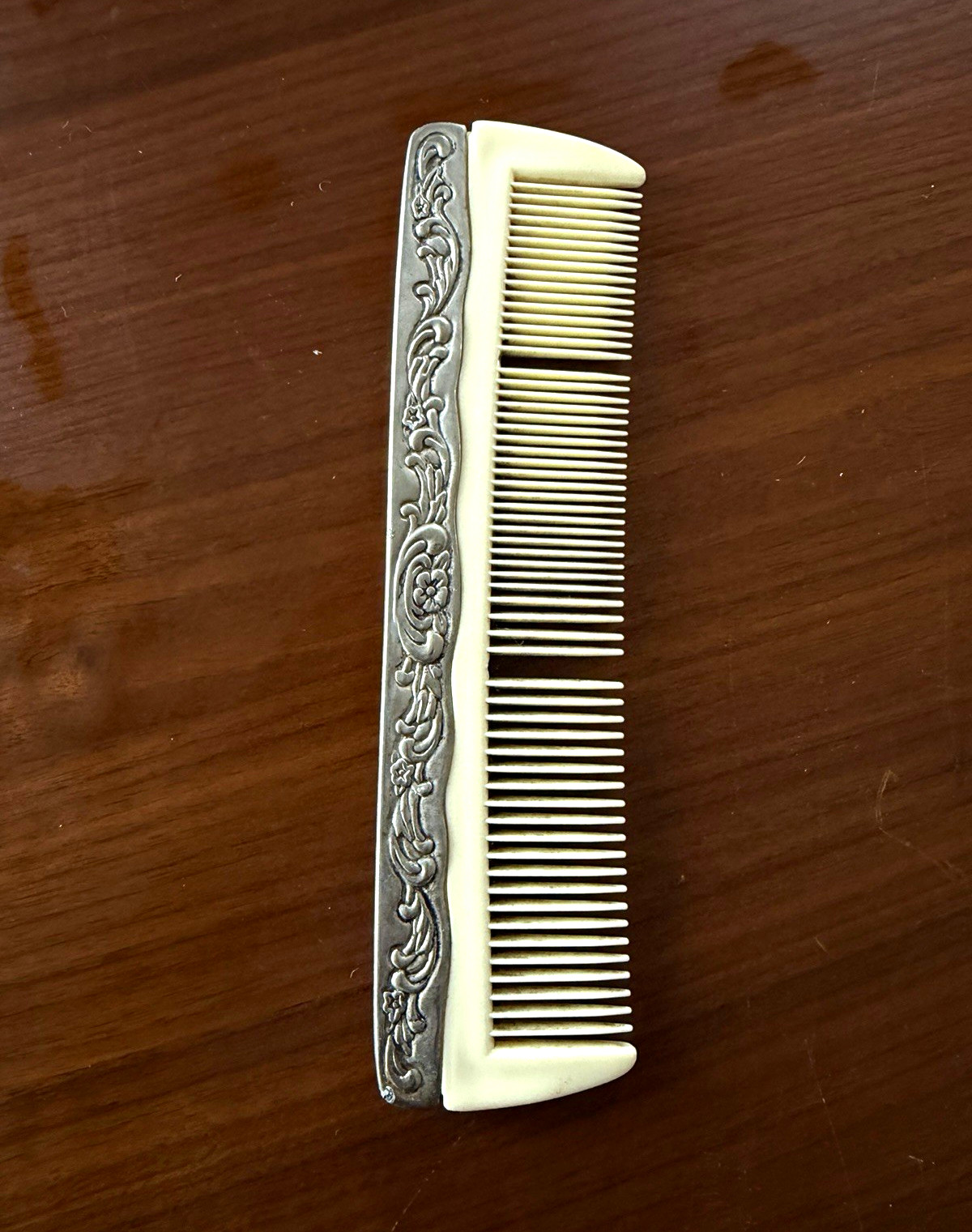 Vintage Antique Silver Plated Ornate Comb Vintage Antique Silver Plated Ornate Comb