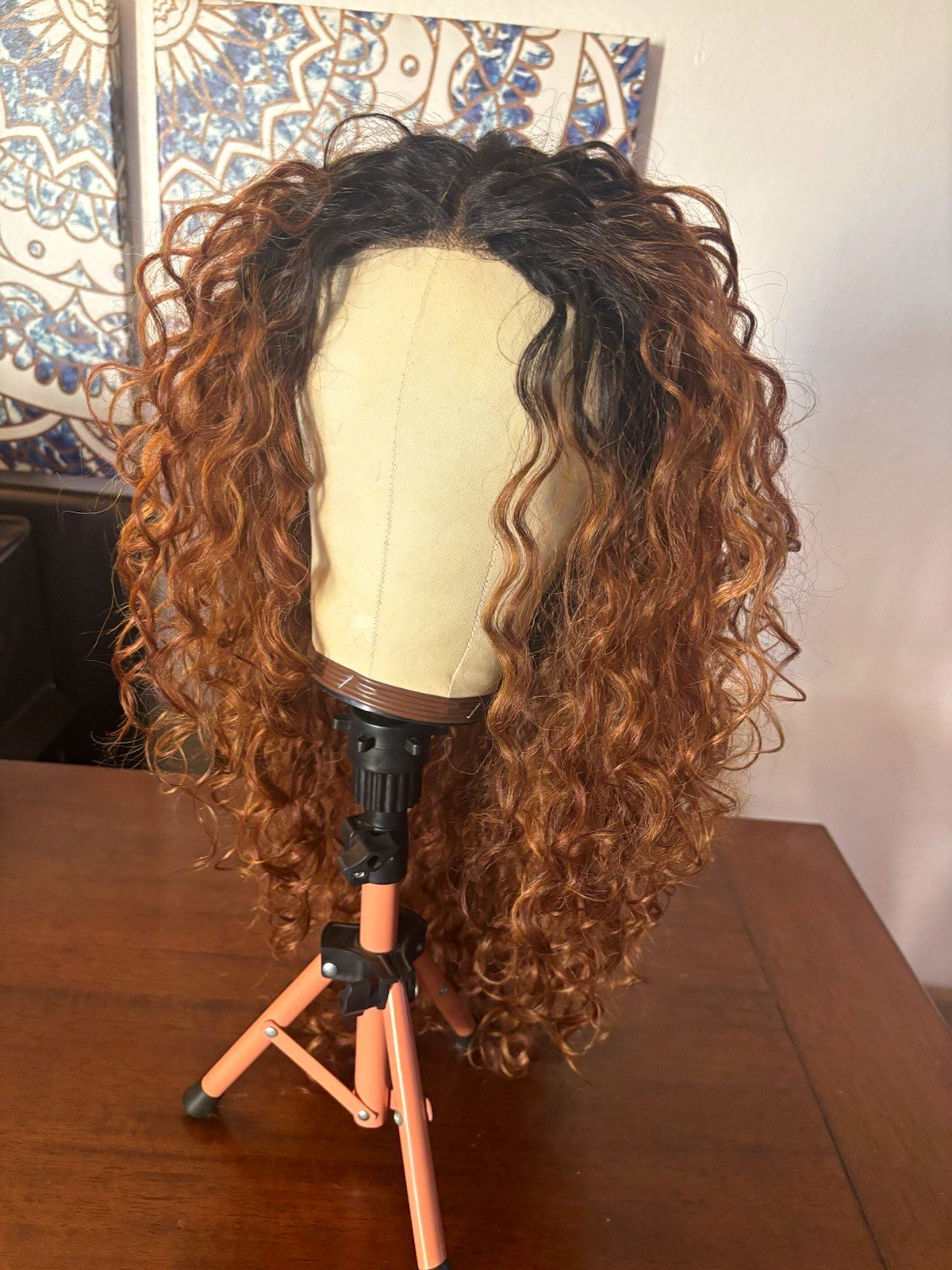 Synthetic Lace Front Rebel Gypsy Wig Curly Rooted Dark Brown/Auburn TPart Synthetic Lace Front Rebel Gypsy Wig Curly Rooted Dark Brown/Auburn TPart