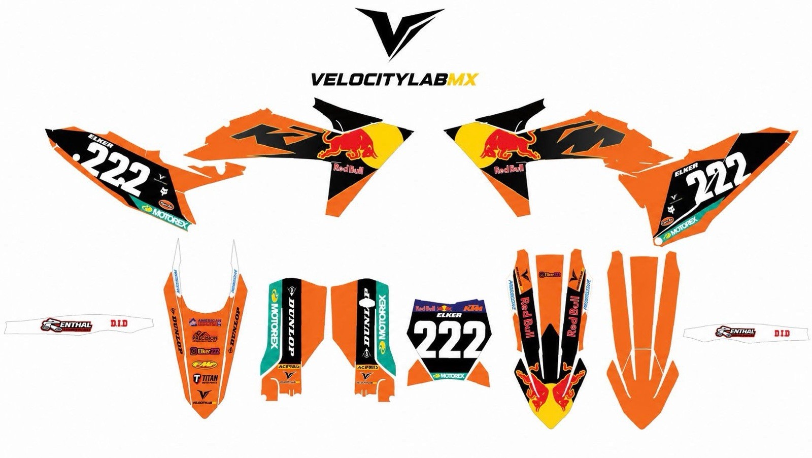 Custom Kit For KTM 250 SXF Graphics Kit 2024-2026 Factory Decals VelocityLabMX