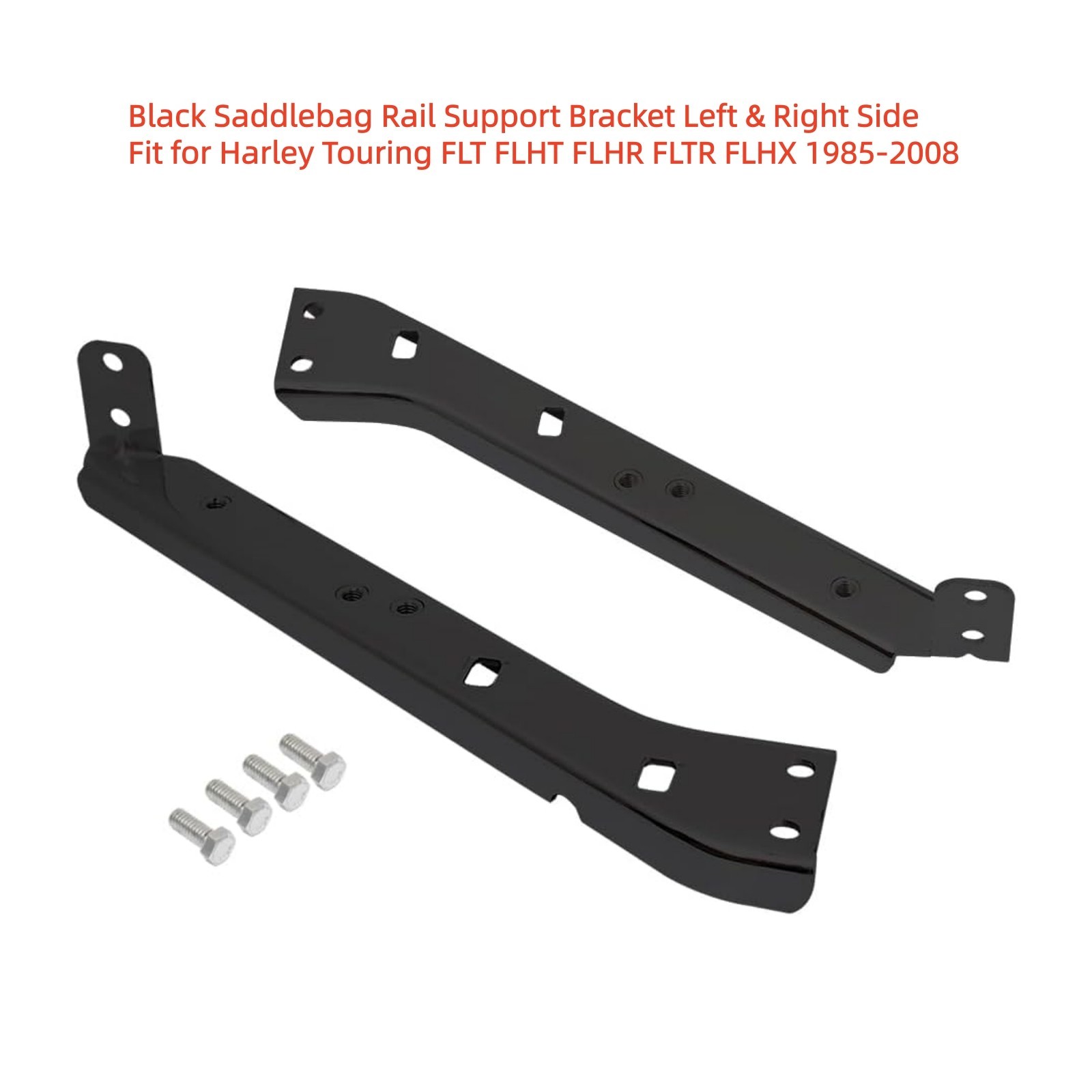 Black Saddlebag Rail Support Bracket Left & Right Side Fit for Harley Touring