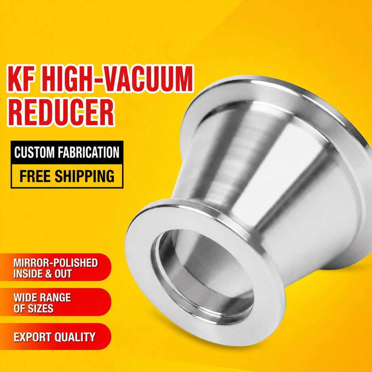 KF25 to KF16 Vacuum Reducer Adapter 304 Stainless Steel ISO-KF NW25 NW16