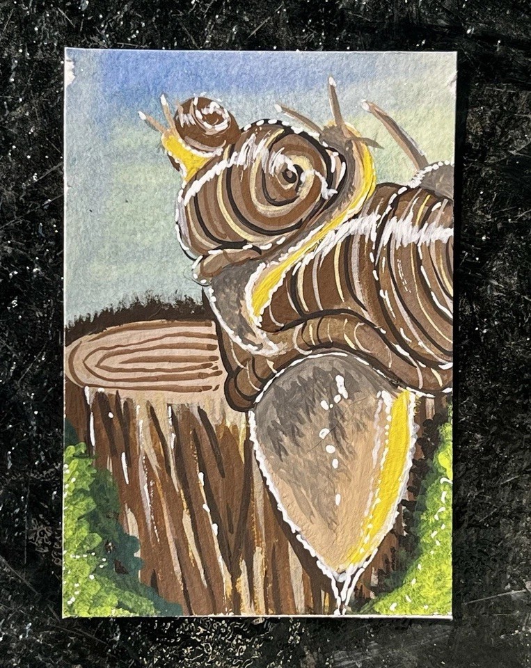 Original ACEO ‘SnailTower’ gouache mini painting. Original ACEO ‘SnailTower’ gouache mini painting.