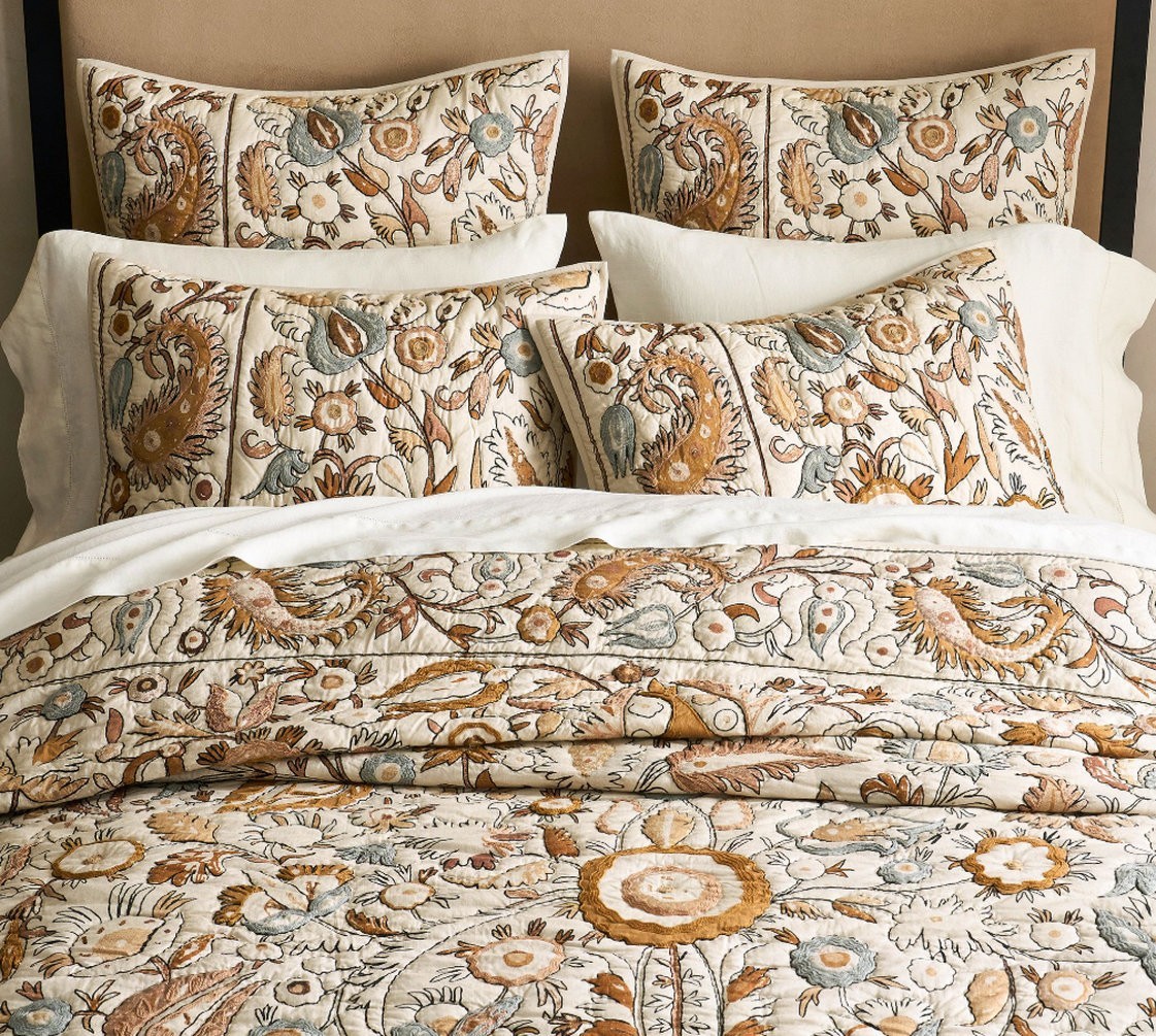 Pottery Barn Calista Embroidery Quilt