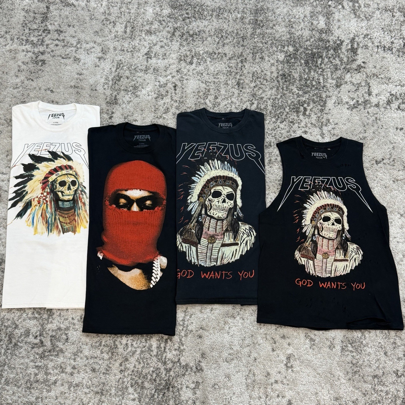 Kanye West Yeezus Tour Merch 2013 Rare Lot of 4 (Authentic) designed by Wes Lang