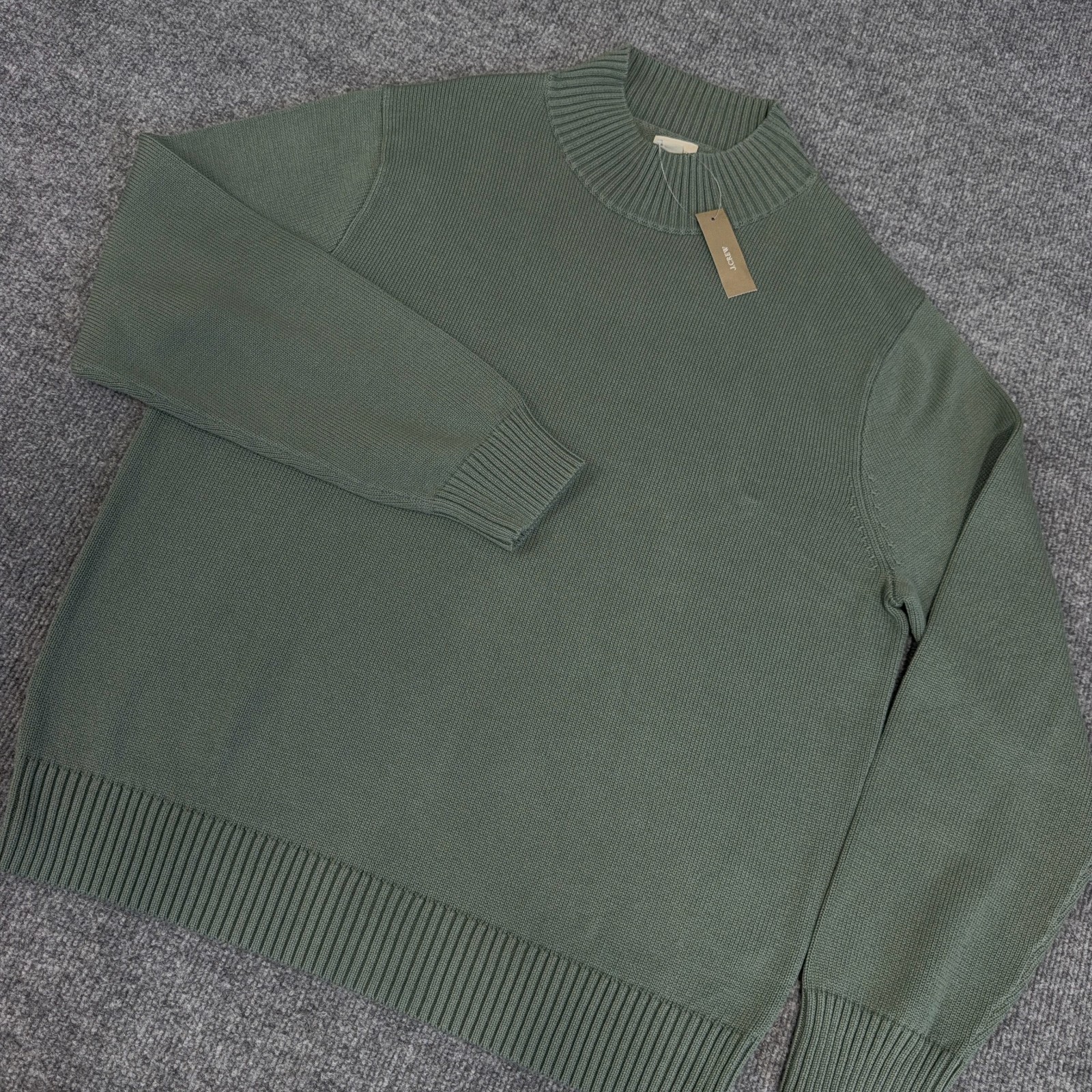 J.CREW Sweater Men Large Sage Green Heritage Cotton Mockneck Knit NEW J.CREW Sweater Men Large Sage Green Heritage Cotton Mockneck Knit NEW