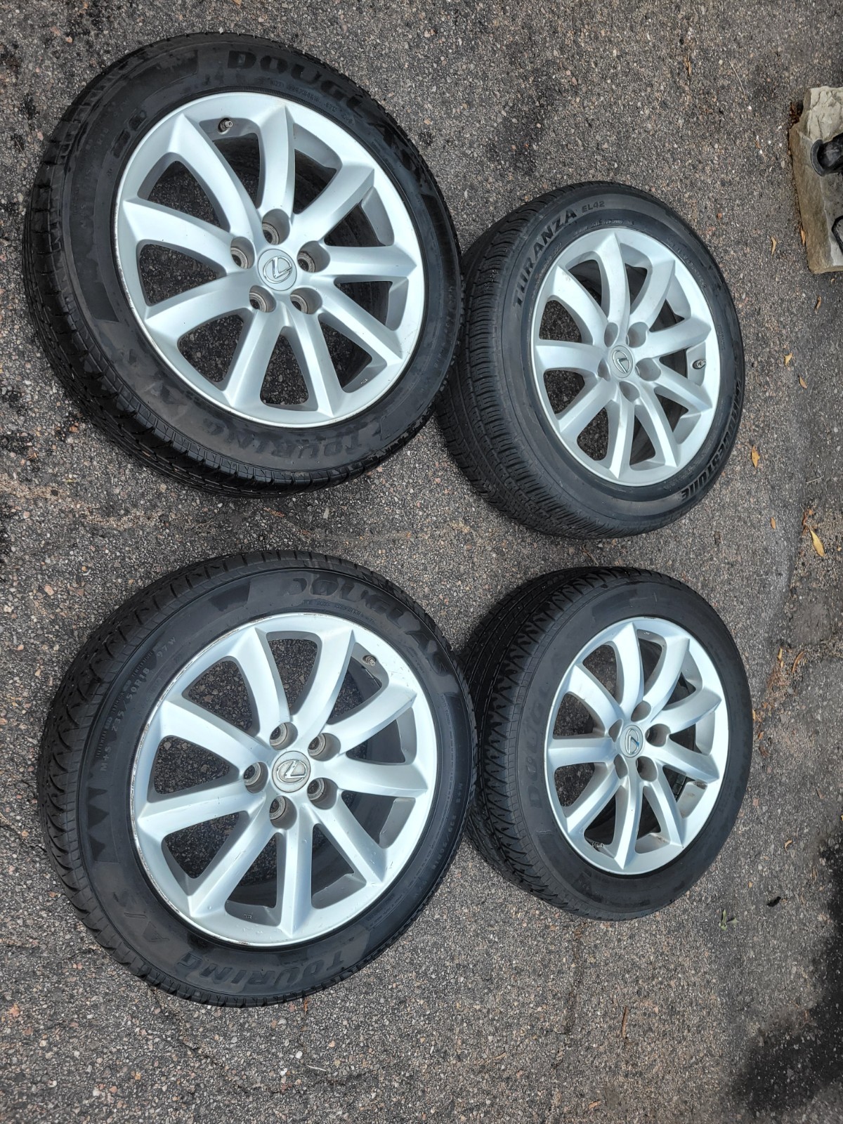 2007-2009 Lexus LS460 18 Inch Oem Rims and Tires Set of 4 Used With Lugs 2007-2009 Lexus LS460 18 Inch Oem Rims and Tires Set of 4 Used With Lugs