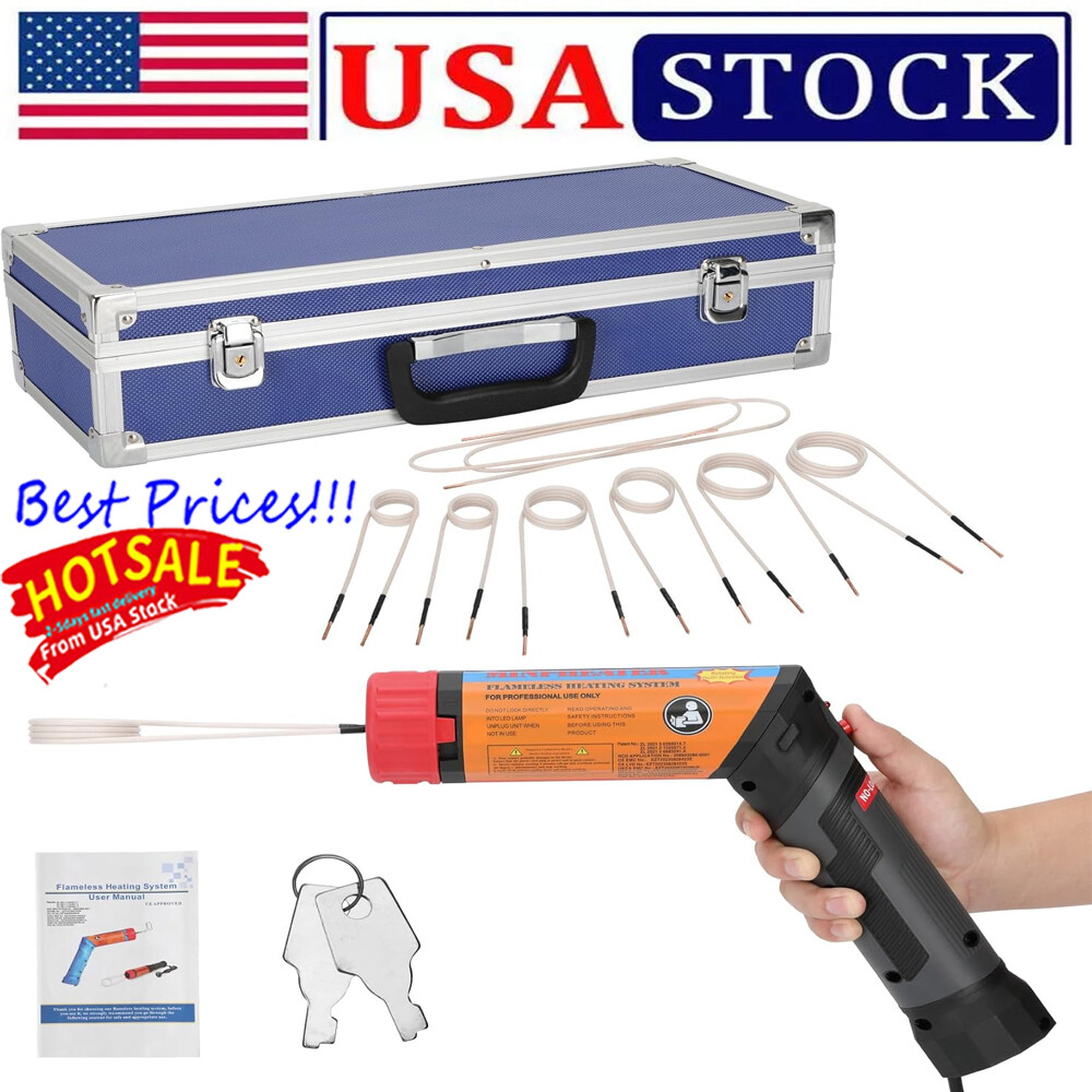 Magnetic Induction Heater Kit with 8 Coils Portable Heat Induction Tool NEW