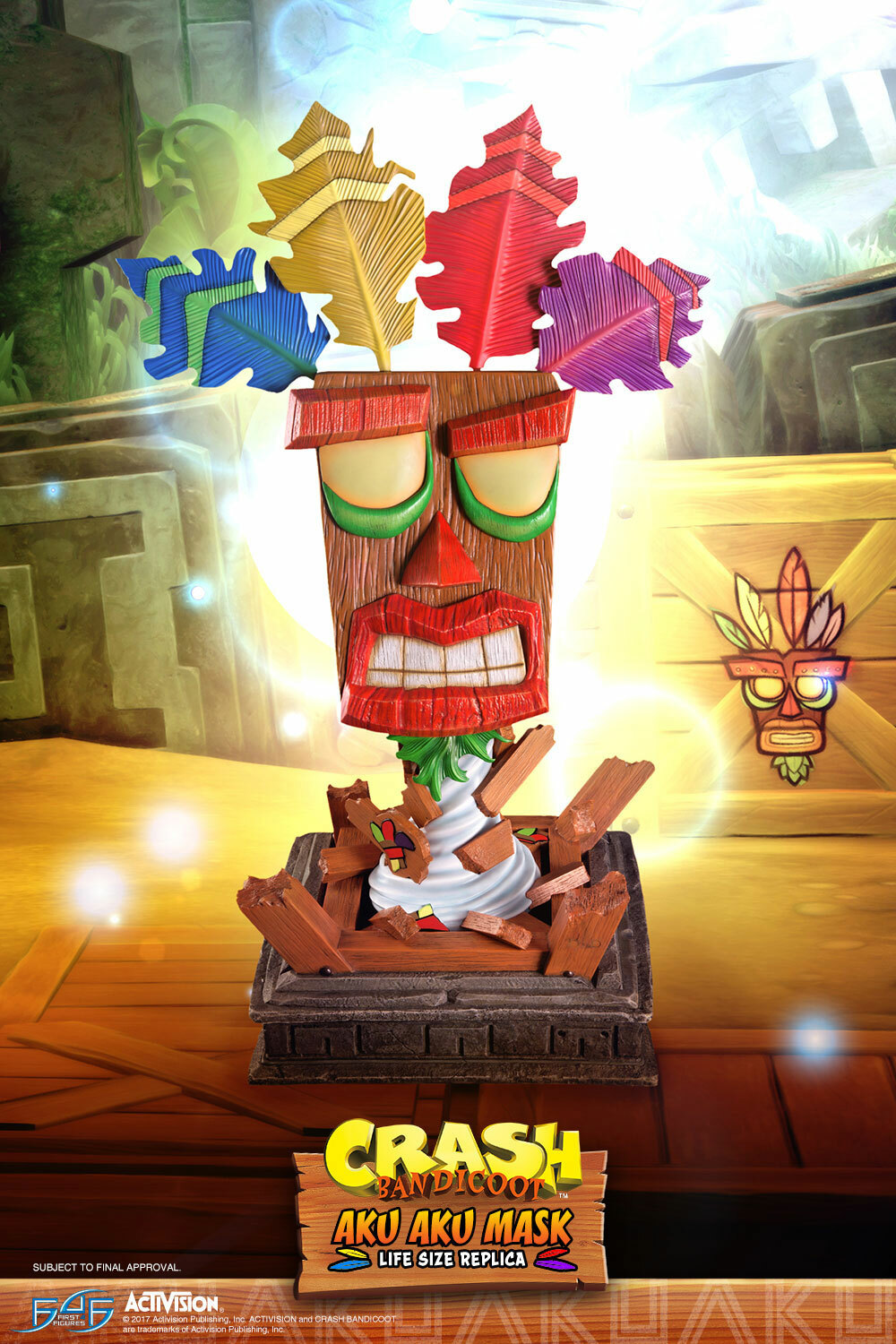 First4Figures Crash Bandicoot Aku Aku Mask Regular Statue Mint in Box