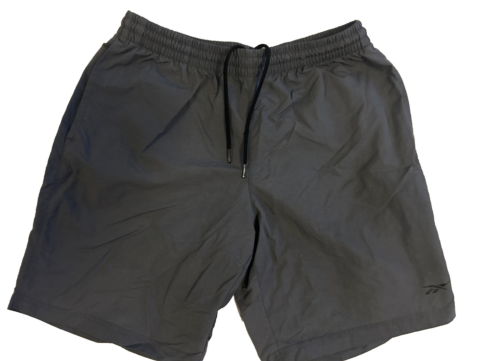 Reebok Men\'s Gray Quick Dry Shorts Size Medium Drawstring Elastic Waist Pockets