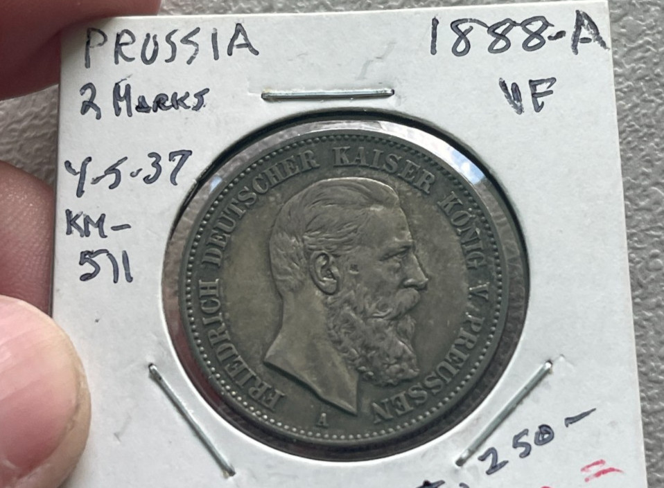 1888 A Germany Prussia 2 Mark - Friedrich KM# 510 - Silver L2