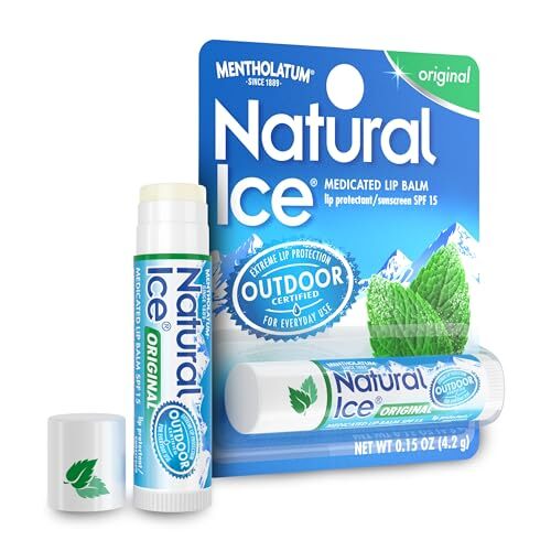 Natural Ice Lip Balm 0.15oz Pack of 12 SPF 15 Hydration for Dry Chapped Lips