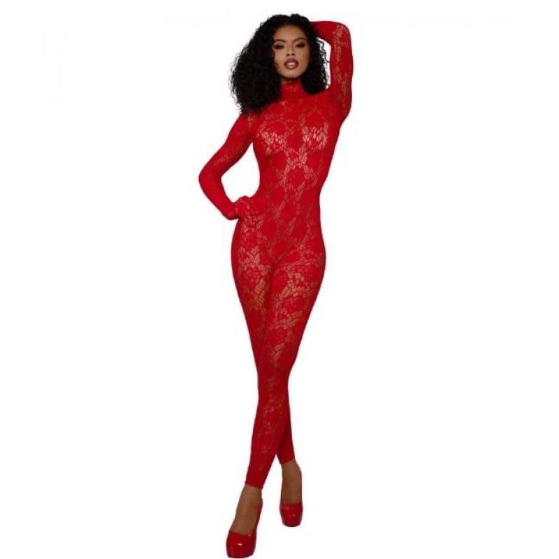 Dreamgirl Red Gloved Bodystocking Os