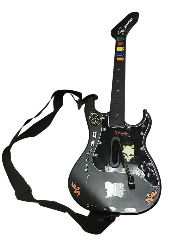 Guitar Hero Kramer Striker Red Octane Wireless PS2 PS3 No Dongle Not Tested