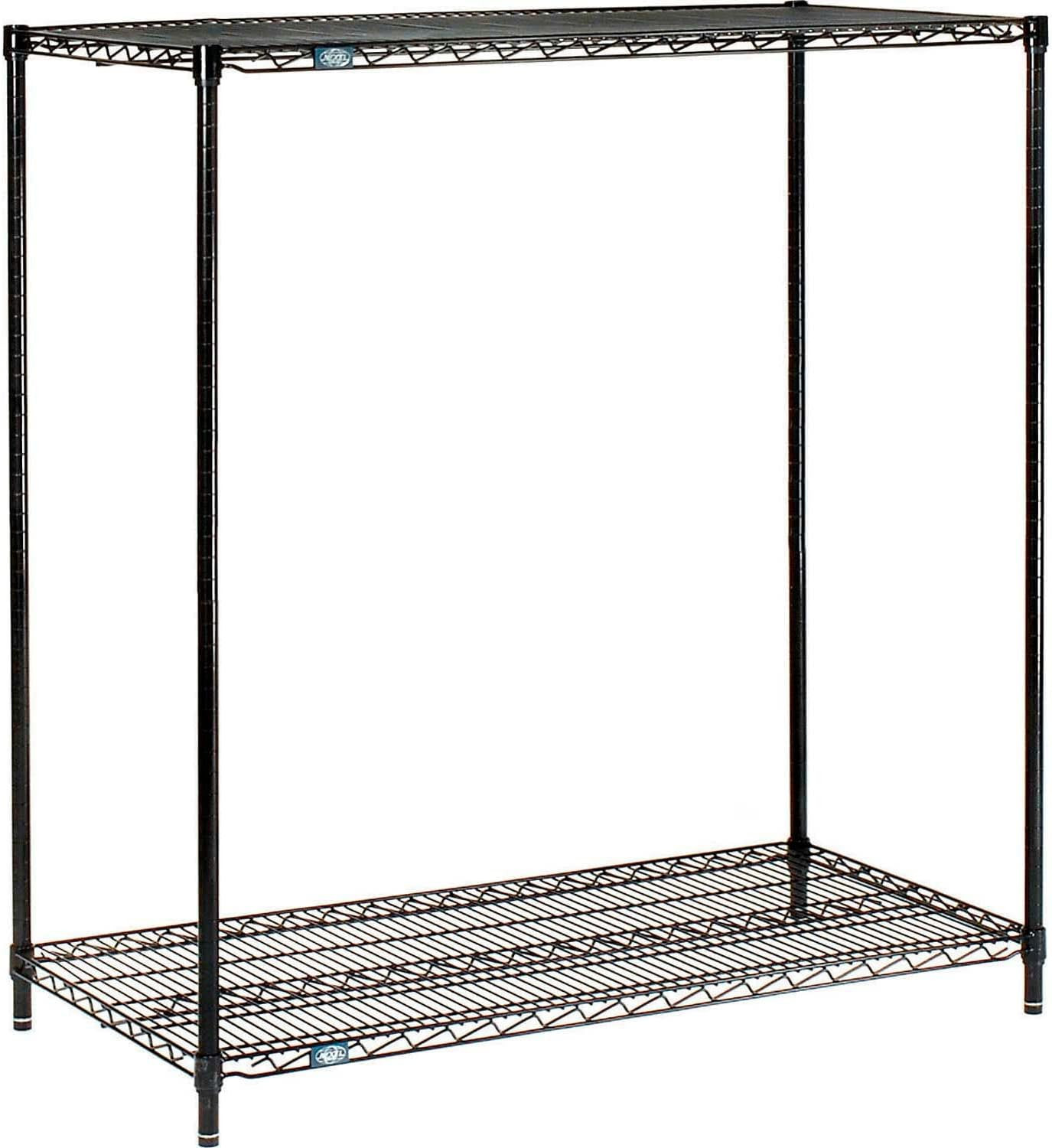 Black Epoxy, 2 Tier, Wire Shelving Starter Unit, 72\