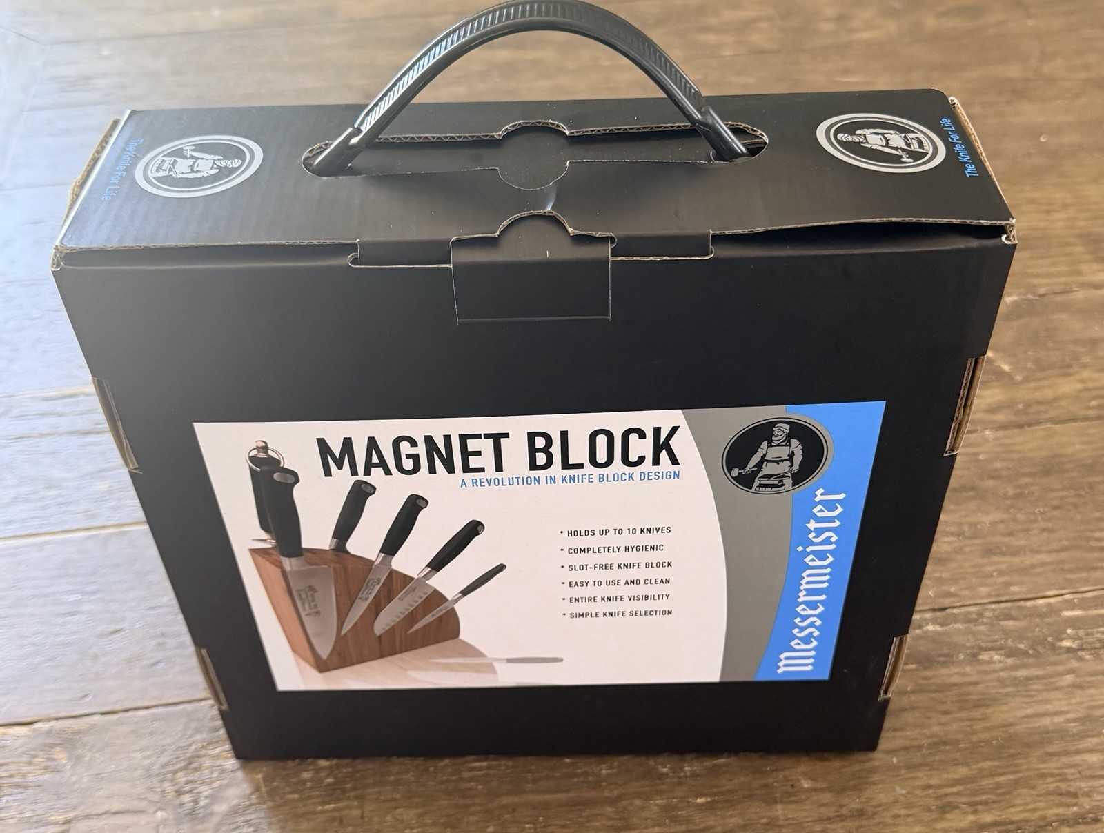Messermeister Walnut Magnetic Slot Free Knife Block Model# MKB-10/W Brand New Messermeister Walnut Magnetic Slot Free Knife Block Model# MKB-10/W Brand New