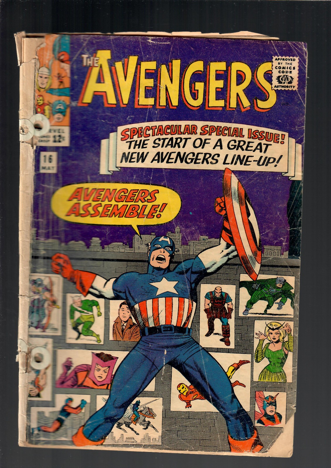 Avengers #16 Hawkeye Quicksilver Scarlet Witch join team 1965 Marvel Comics
