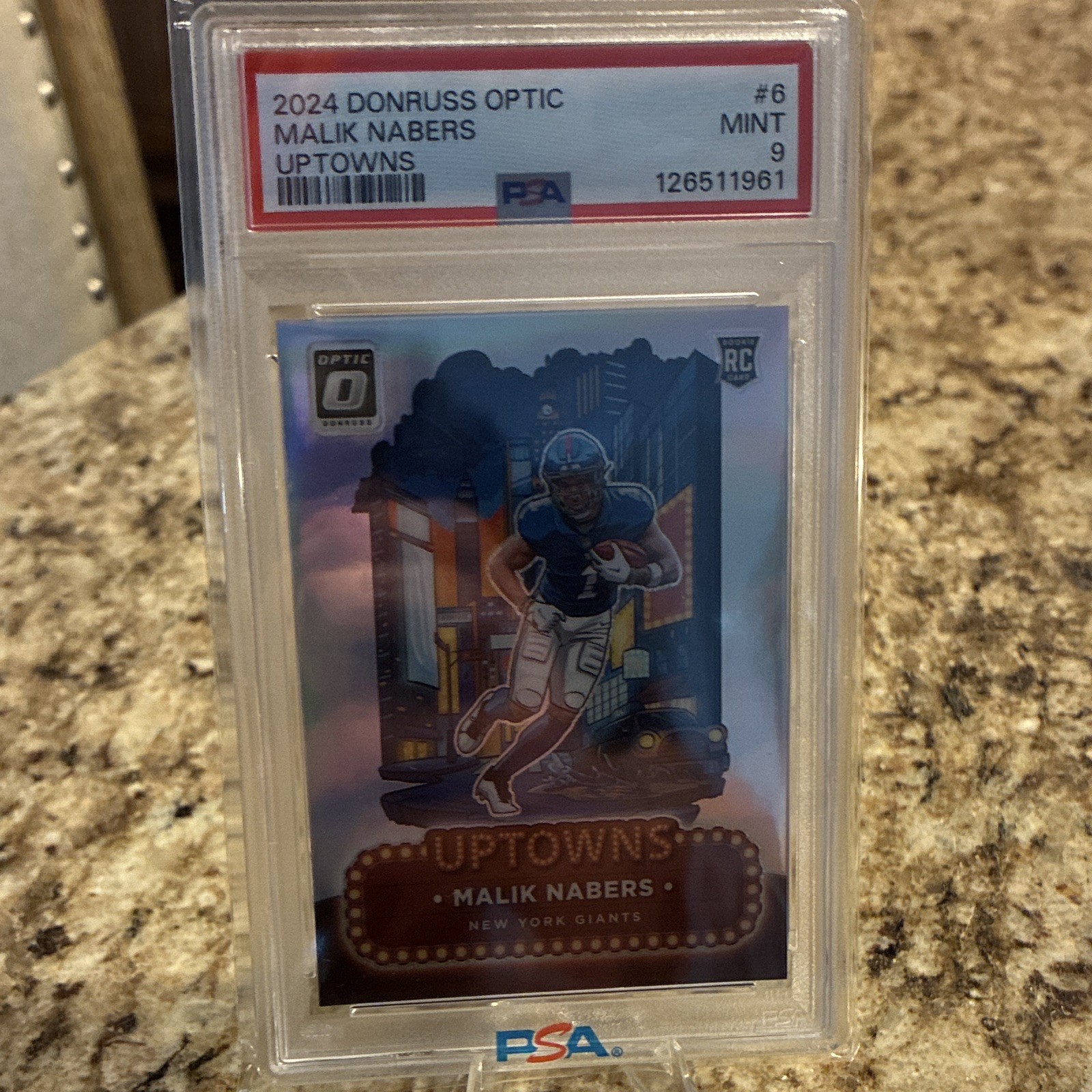 2024 Panini Donruss Optic - Uptowns Malik Nabers Giants #6 RC PSA 9