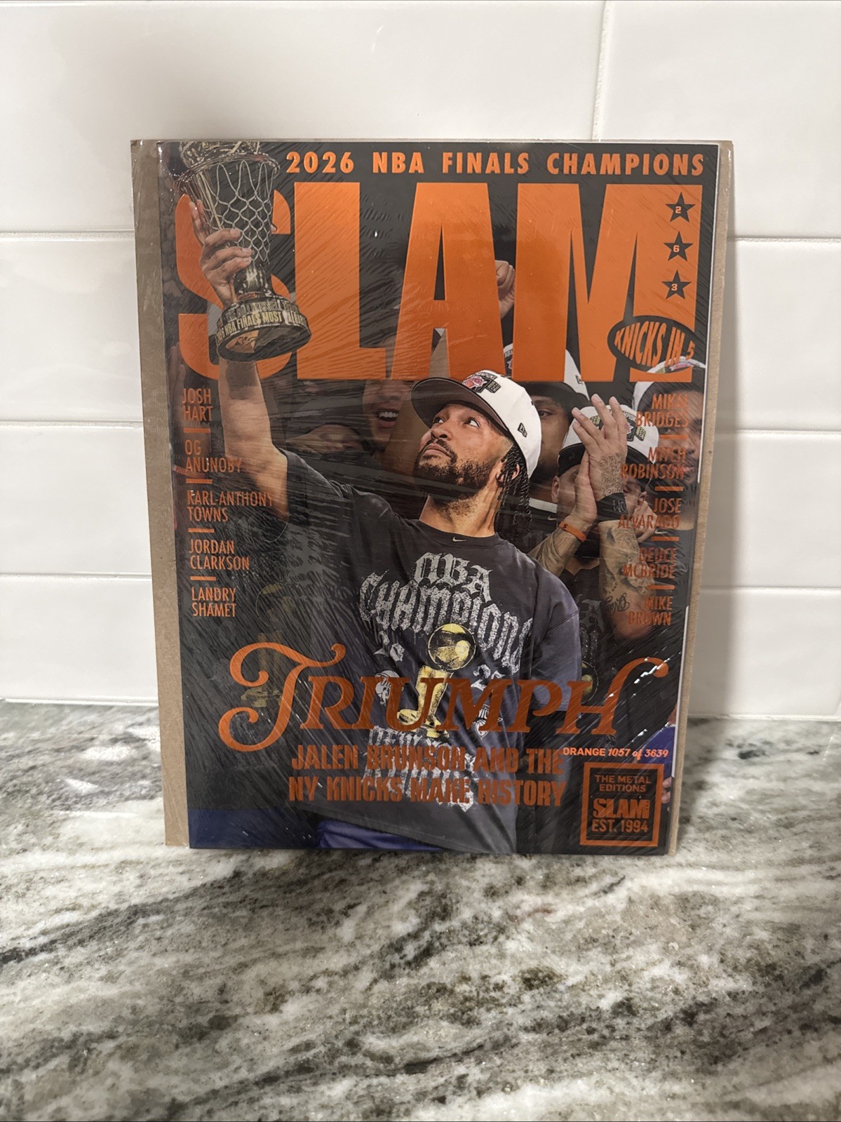 SLAM 263: NEW YORK KNICKS MAGAZINE 2026 NBA FINAL JALEN BRUNSON ORANGE METAL