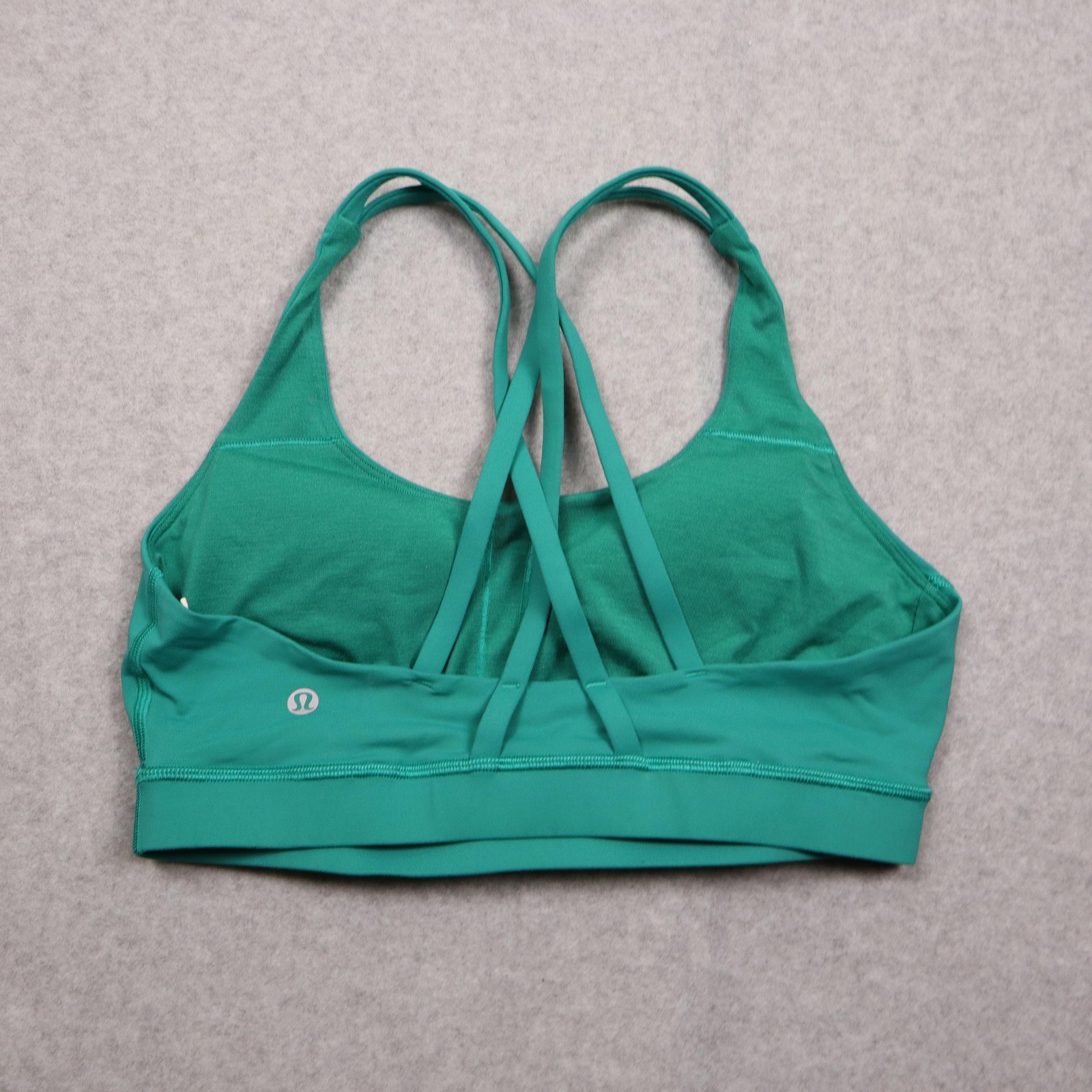 Lululemon Energy Sports Bra Womens 10 Green Strappy Crossback Yoga Athletic Gym