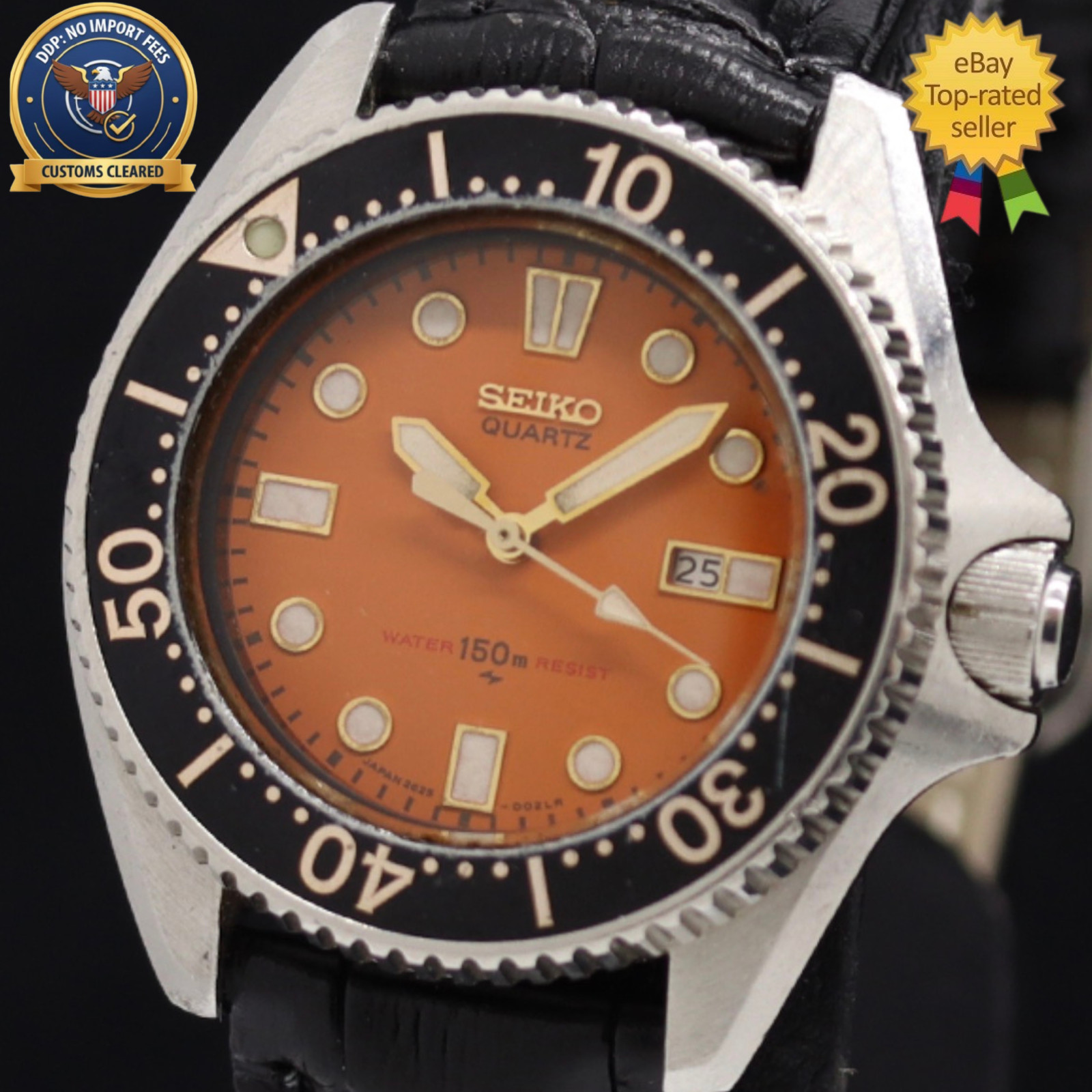 ▶️ [Exc+5] SEIKO 2625-0010 Diver 150m Orange Dial 33mm Quartz Women\'s Watch