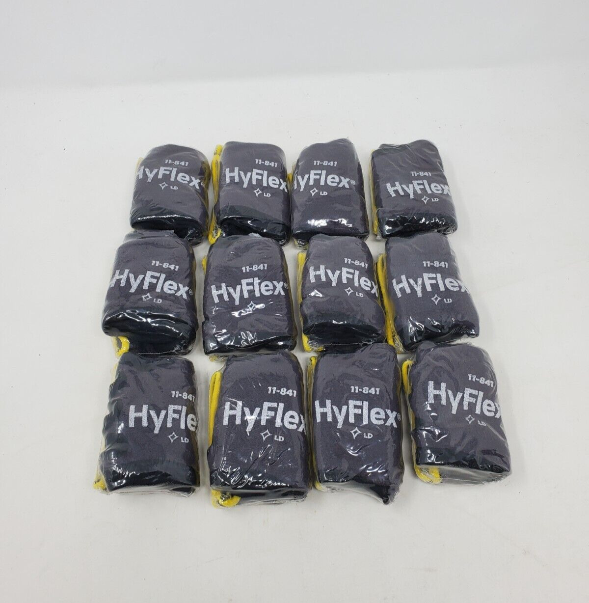 12 pairs Ansell HyFlex 11-841 Foam Nitrile Grip Work Gloves - Size 8 Medium M 