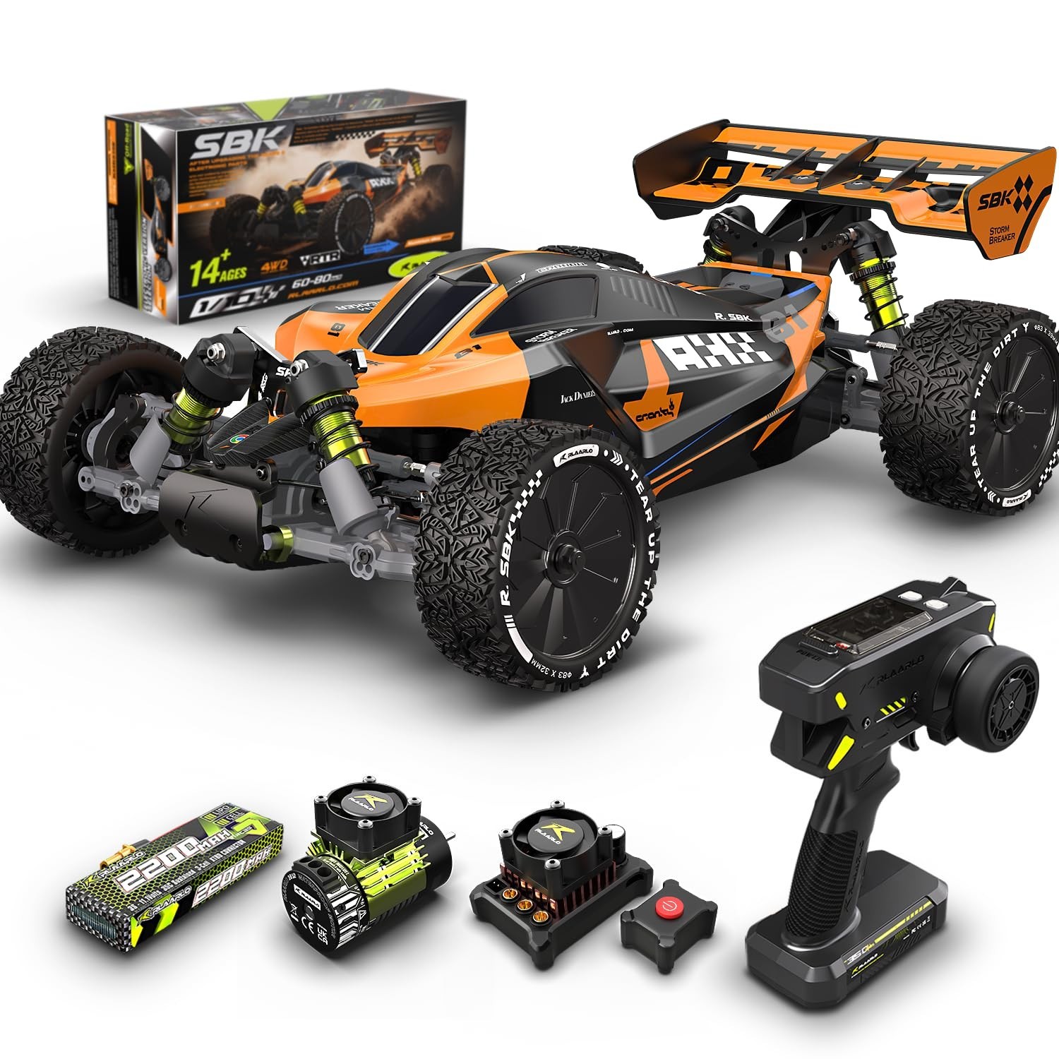 CROBOLL RLAARLO 1:10 Brushless RC Cars for Adults, 40+ mph Top Speed, 4X4 Off...