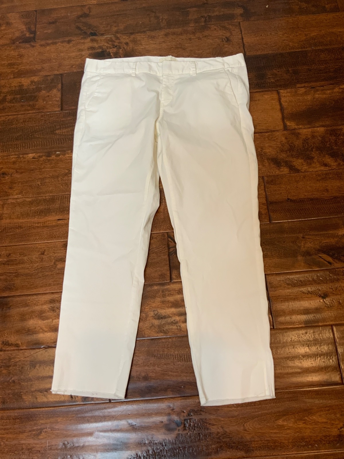 Nili Lotan White Chino Tapered Leg Pants, Size 8