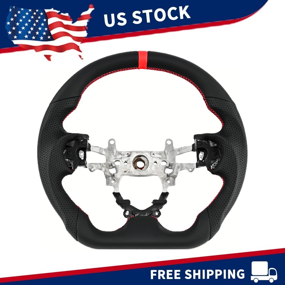 Sport Steering Wheel For 2012-2015 Honda Civic Gen 9th SI Full Leather D-Shape