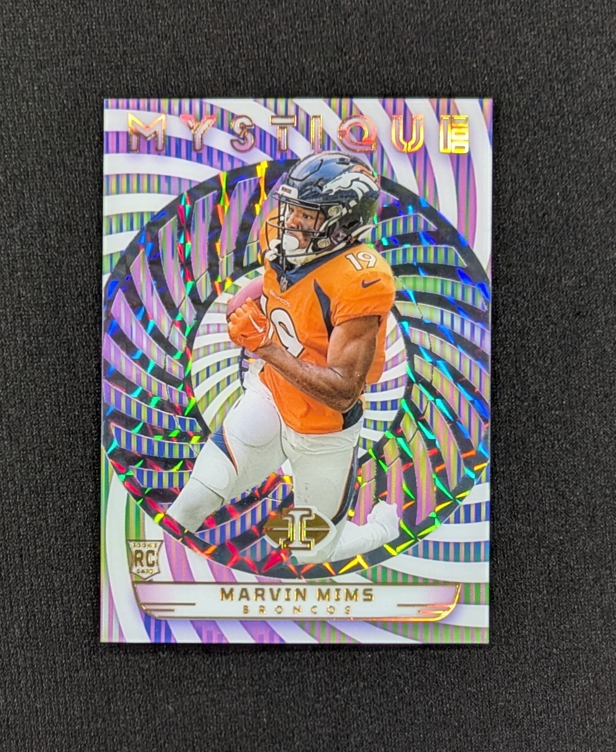 2023 Panini Illusions Mystique Mosaic SSP Marvin Mims #24 Rookie RC Broncos