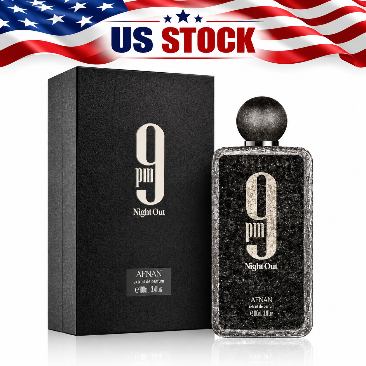 Afnan 9 PM Night Out Extrait de Parfum 3.4 oz 100ml Unisex Fragrance