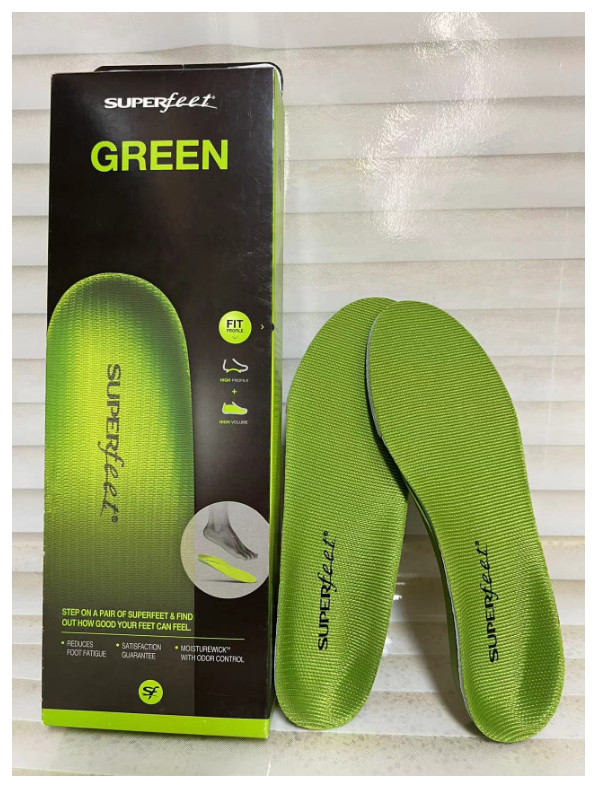 Superfeet green Insoles, Professional-Grade High Arch Orthotic Insert C.D.E.F