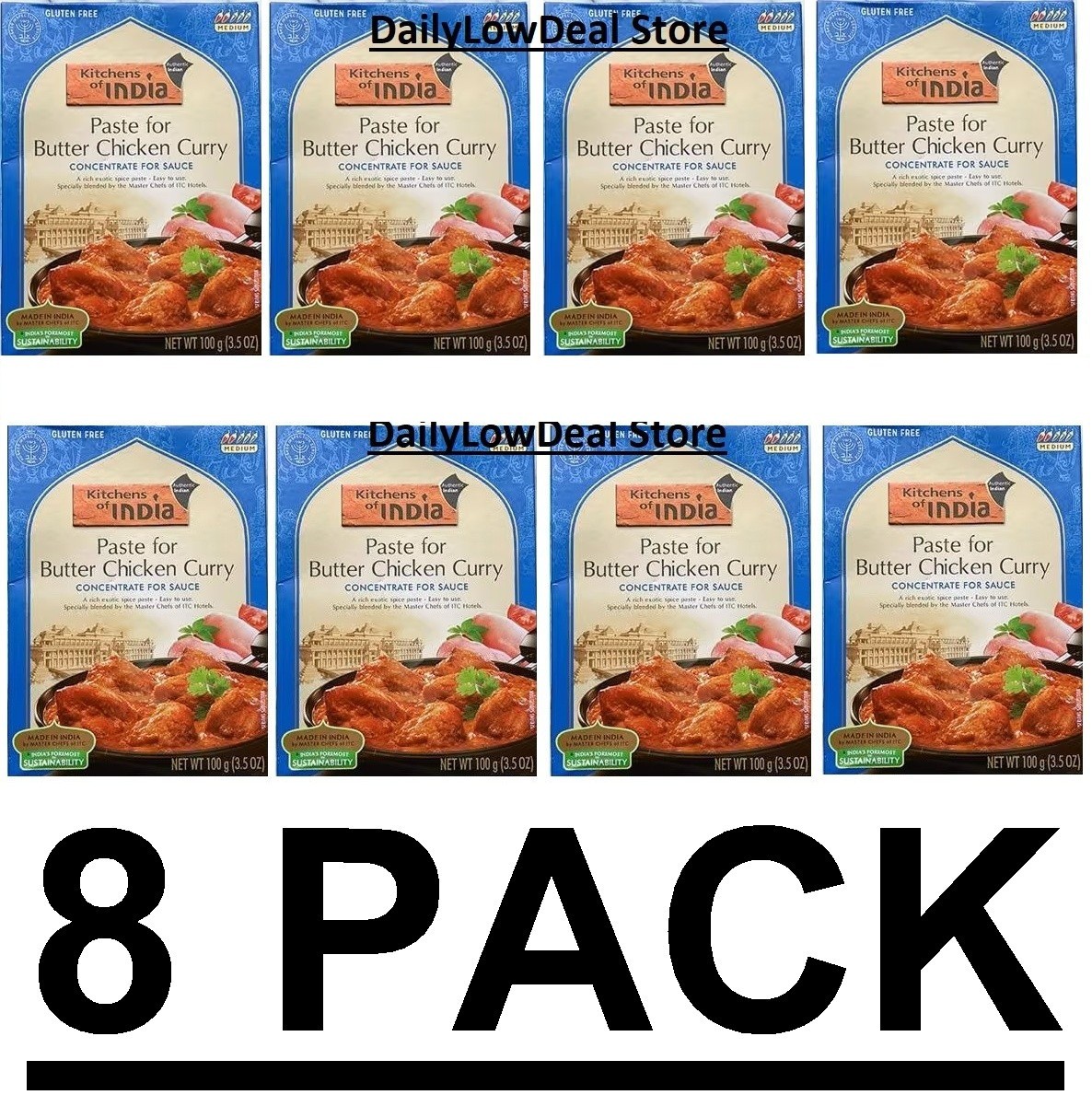 8 PACKS - Kitchens Of India Butter Chicken Curry Paste 3.5 oz (Total 28 oz)