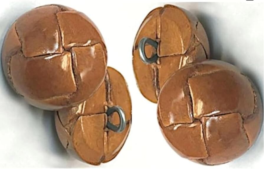 ATbutton Brand Large (1 inch), Beautiful, Tan Genuine Leather Buttons- Set of 4 ATbutton Brand Large (1 inch), Beautiful, Tan Genuine Leather Buttons- Set of 4