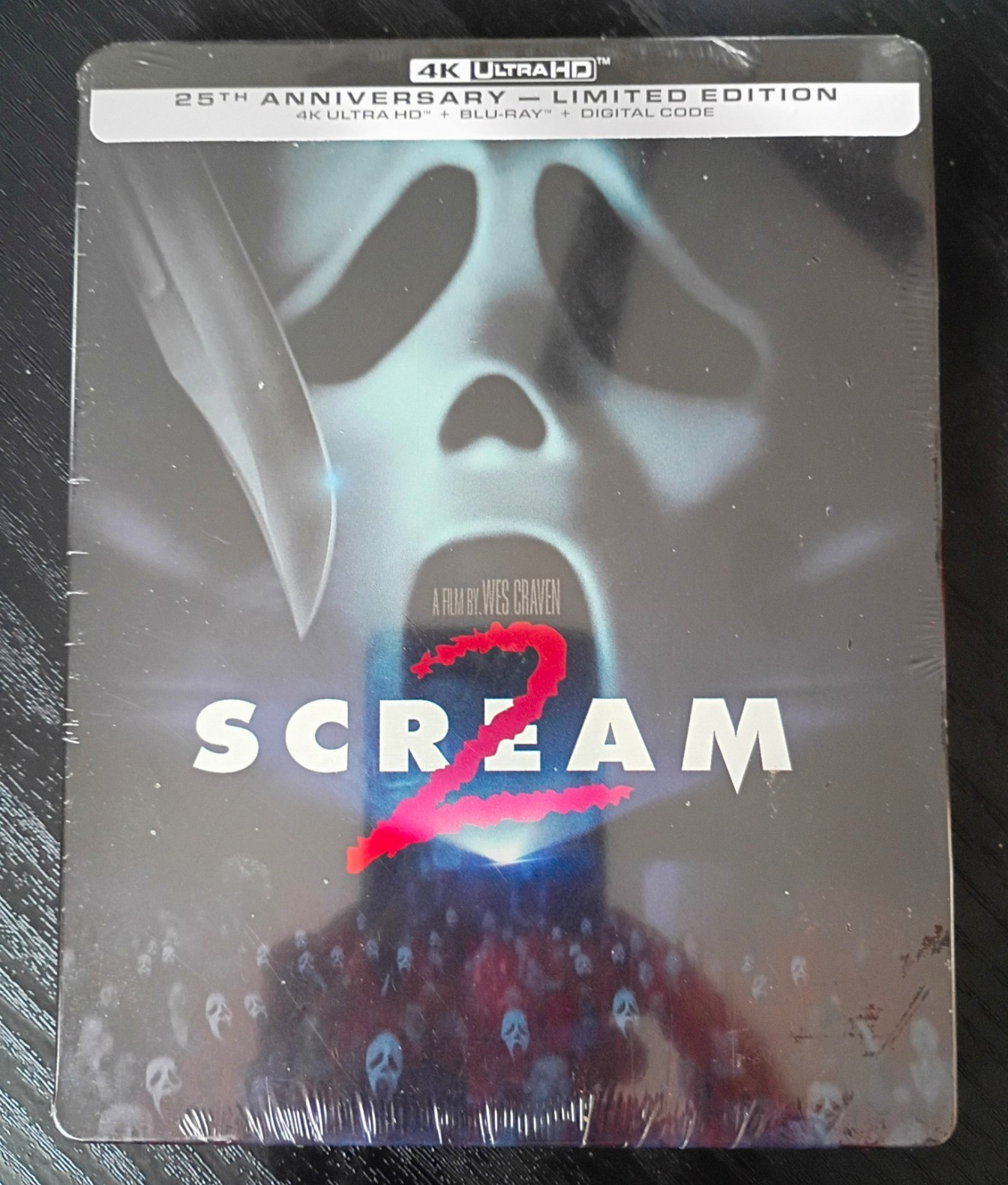 Scream 2 25th Anniversary LE Steelbook 4K UHD Blu-ray + Digital Code - OOP Scream 2 25th Anniversary LE Steelbook 4K UHD Blu-ray + Digital Code - OOP